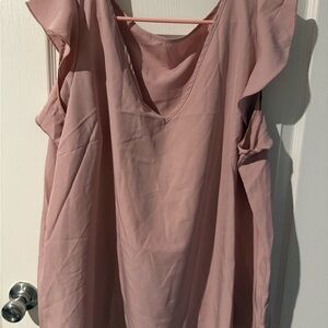 SHEIN Blush Pink Ruffle Sleeve Blouse